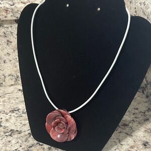 Elegant Red Floral Pendant Necklace